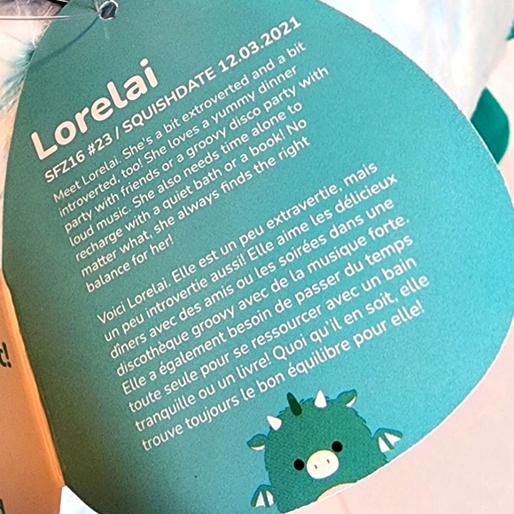 GAVE AWAY AS RAFFLE PRIZE 🎁 LORELAI 🐉 Rainbow Dragon FuzzAMallow Squishmallow - Picture 5 of 8